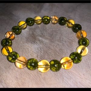 CITRINE PERIDOT BRACELET SZ 7 money luck happiness